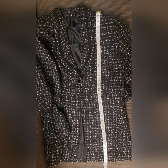 Vintage Tweed Blazer Dark Academia Goth Preppy Jacket Size M/L - Picture 13 of 14